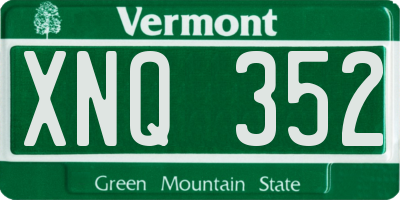 VT license plate XNQ352