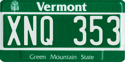 VT license plate XNQ353