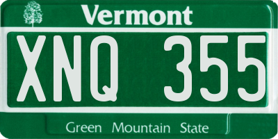 VT license plate XNQ355
