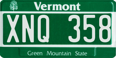 VT license plate XNQ358