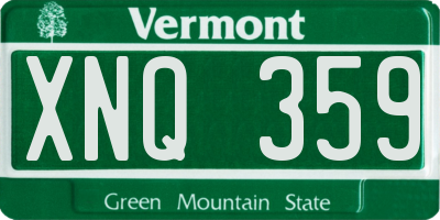VT license plate XNQ359
