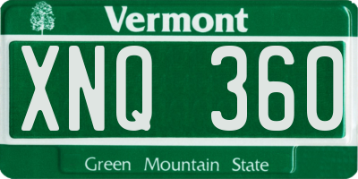VT license plate XNQ360