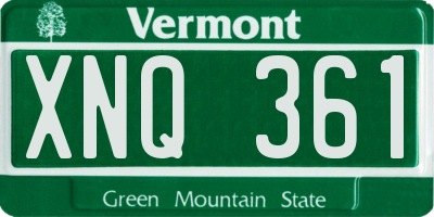 VT license plate XNQ361