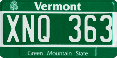 VT license plate XNQ363