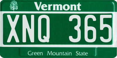 VT license plate XNQ365