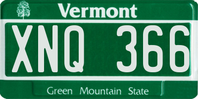 VT license plate XNQ366