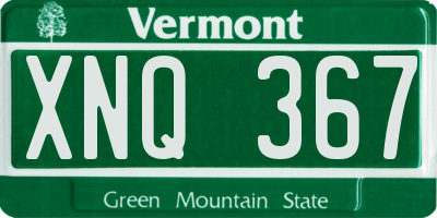VT license plate XNQ367