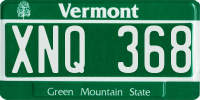 VT license plate XNQ368