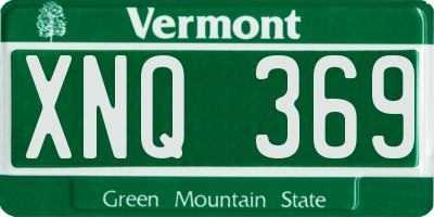 VT license plate XNQ369
