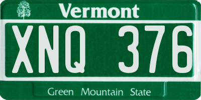 VT license plate XNQ376