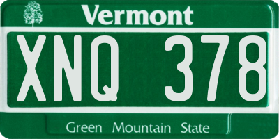 VT license plate XNQ378