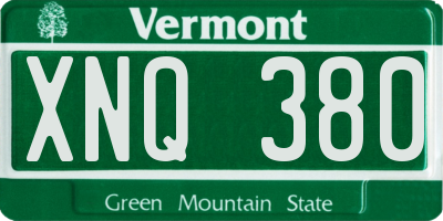 VT license plate XNQ380