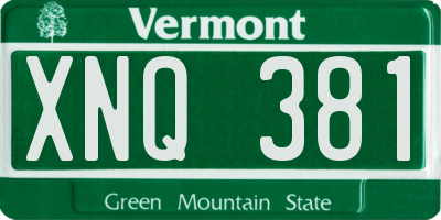 VT license plate XNQ381