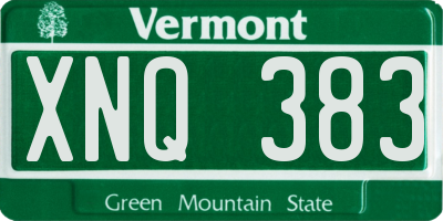 VT license plate XNQ383