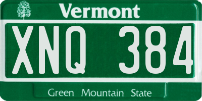 VT license plate XNQ384