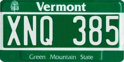 VT license plate XNQ385