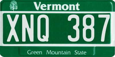VT license plate XNQ387