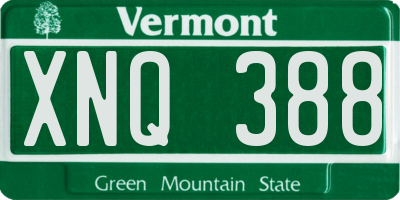 VT license plate XNQ388