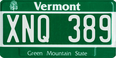 VT license plate XNQ389