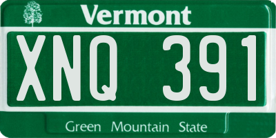 VT license plate XNQ391