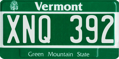 VT license plate XNQ392