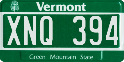 VT license plate XNQ394