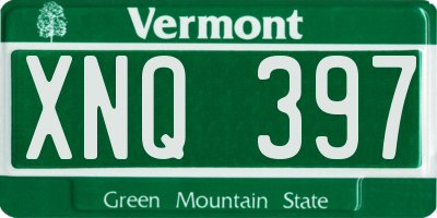 VT license plate XNQ397