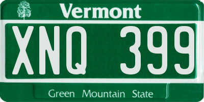 VT license plate XNQ399