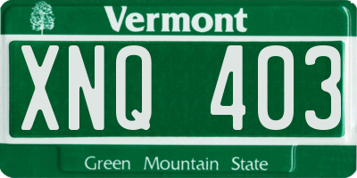VT license plate XNQ403