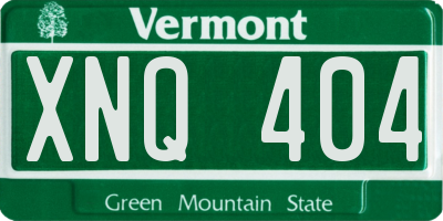 VT license plate XNQ404