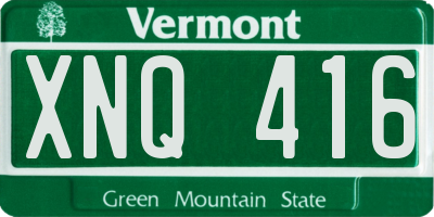 VT license plate XNQ416