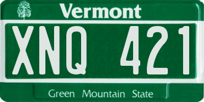 VT license plate XNQ421