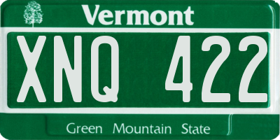 VT license plate XNQ422