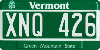 VT license plate XNQ426