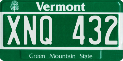VT license plate XNQ432