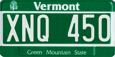 VT license plate XNQ450