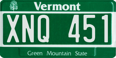 VT license plate XNQ451