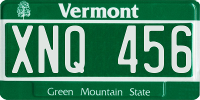 VT license plate XNQ456
