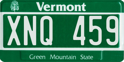 VT license plate XNQ459