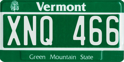VT license plate XNQ466