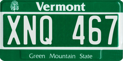VT license plate XNQ467