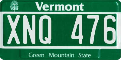 VT license plate XNQ476
