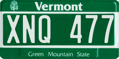 VT license plate XNQ477