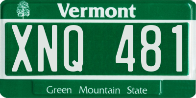 VT license plate XNQ481