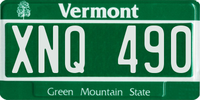 VT license plate XNQ490