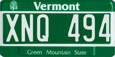 VT license plate XNQ494