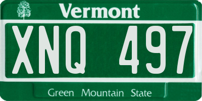 VT license plate XNQ497