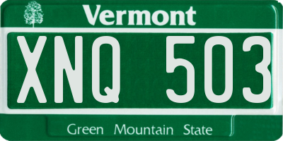 VT license plate XNQ503