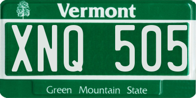 VT license plate XNQ505