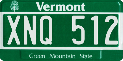 VT license plate XNQ512
